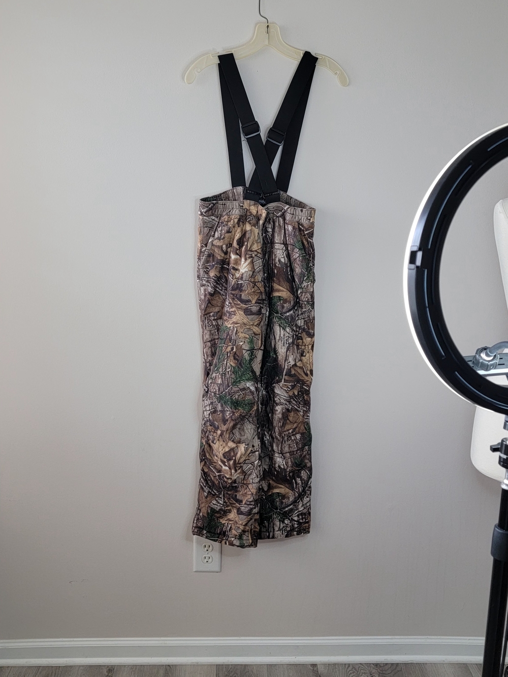 Gander Mountain Hunting Camo Pants Suspenders Boys Large Realtree TecH2O Camp